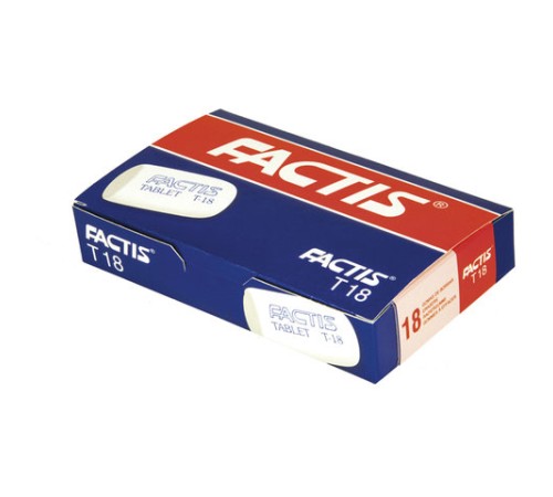 Ластик FACTIS Tablet T 18 (Испания), 45х28х13 мм, белый, скошенный край, CMFT18