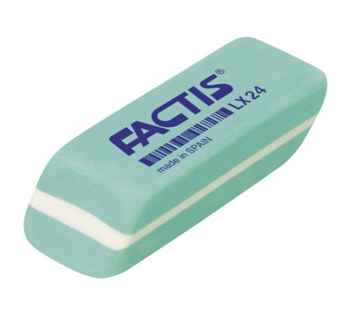 Ластик FACTIS LX 24 (Испания), 55х20х12 мм, зеленый, прямоугольный, скошенные края, мягкий, CPFLX24