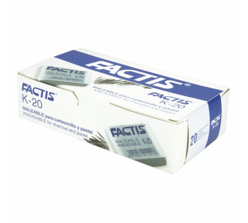 Ластик-клячка художественный FACTIS K 20 (Испания), 37х29х10 мм, супермягкий, серый, CCFK20