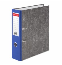 Папка-регистратор BRAUBERG, усиленный корешок, мраморное покрытие, 80 мм, с уголком, синяя, 228028