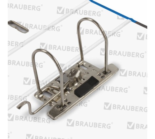 Папка-регистратор BRAUBERG, усиленный корешок, мраморное покрытие, 80 мм, с уголком, синяя, 228028
