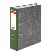 Папка-регистратор BRAUBERG, усиленный корешок, мраморное покрытие, 80 мм, с уголком, зеленая, 228030
