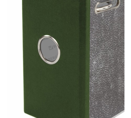 Папка-регистратор BRAUBERG, усиленный корешок, мраморное покрытие, 80 мм, с уголком, зеленая, 228030