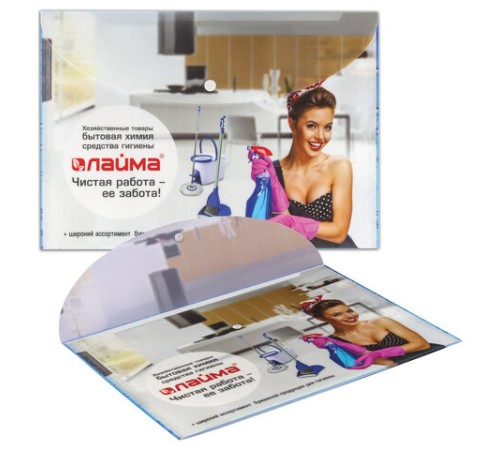 Папка-конверт с кнопкой LAIMA, А4, 160 мкм, до 100 листов, цветная печать, 228058