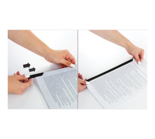 Скрепкошины для быстрого переплета BRAUBERG, КОМПЛЕКТ 10 шт., ширина 10 мм (до 50 листов), ЧЕРНЫЕ, 228324