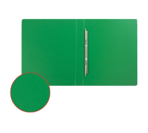 Папка с металлическим пружинным скоросшивателем BRAUBERG, картон/ПВХ, 35 мм, зеленая, до 290 листов, 228339