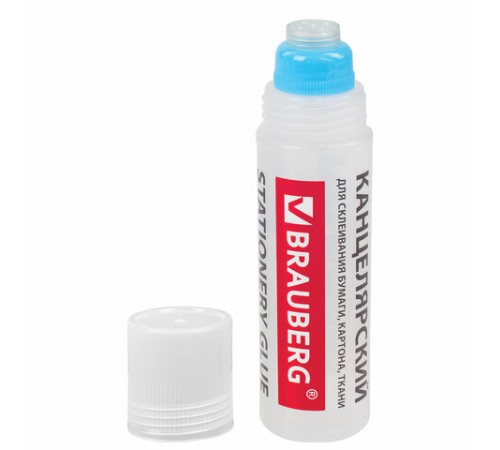 Клей канцелярский BRAUBERG, 125 мл, с силиконовым аппликатором, 228403