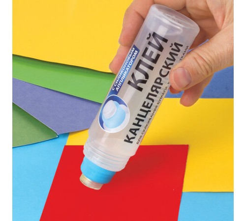 Клей канцелярский BRAUBERG, 125 мл, с силиконовым аппликатором, 228403