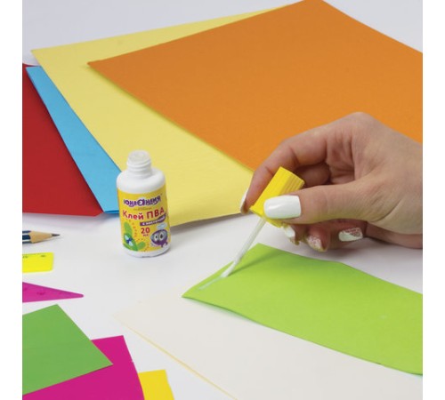 Клей ПВА с кисточкой, 20 г, ЮНЛАНДИЯ, 228420