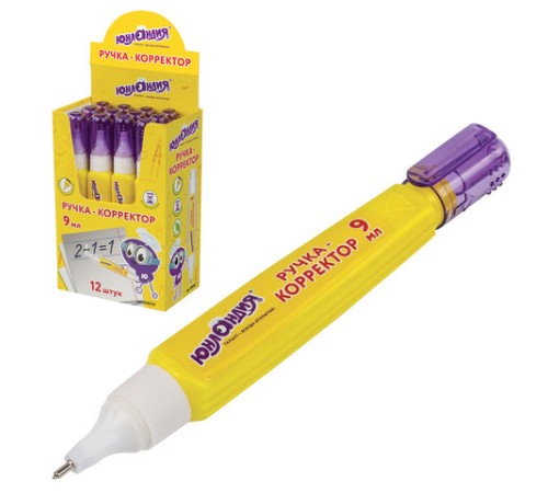 Ручка-корректор ЮНЛАНДИЯ, 9 мл, металлический наконечник, 228432