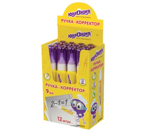 Ручка-корректор ЮНЛАНДИЯ, 9 мл, металлический наконечник, 228432