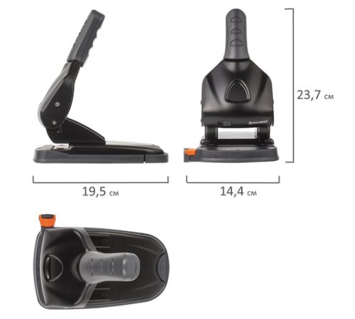 Дырокол металлический МОЩНЫЙ BRAUBERG 