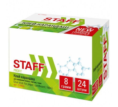 Клей-карандаш УСИЛЕННЫЙ STAFF Profit, 8 г, PVP-основа, 228660