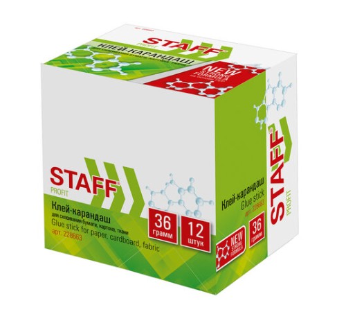 Клей-карандаш УСИЛЕННЫЙ STAFF Profit, 36 г, PVP-основа, 228663