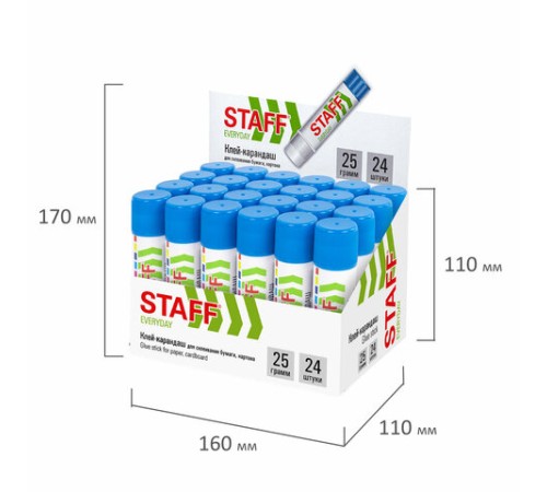 Клей-карандаш STAFF EVERYDAY, 25 г, 228664