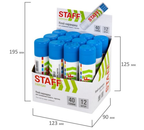 Клей-карандаш STAFF EVERYDAY, 40 г, 228665