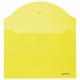 Папка-конверт с кнопкой ЮНЛАНДИЯ, А4, до 100 листов, прозрачная, желтая, 0,18 мм, 228668