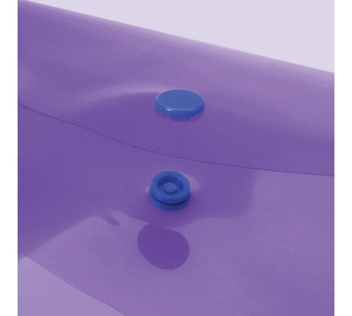 Папка-конверт с кнопкой ЮНЛАНДИЯ, А4, до 100 листов, прозрачная, фиолетовая, 0,18 мм, 228669