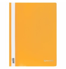 Скоросшиватель пластиковый BRAUBERG, А4, 130/180 мкм, желтый, 228671