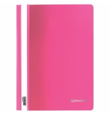 Скоросшиватель пластиковый BRAUBERG, А4, 130/180 мкм, розовый, 228672