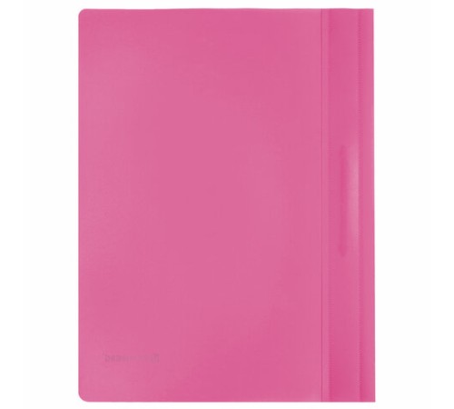 Скоросшиватель пластиковый BRAUBERG, А4, 130/180 мкм, розовый, 228672