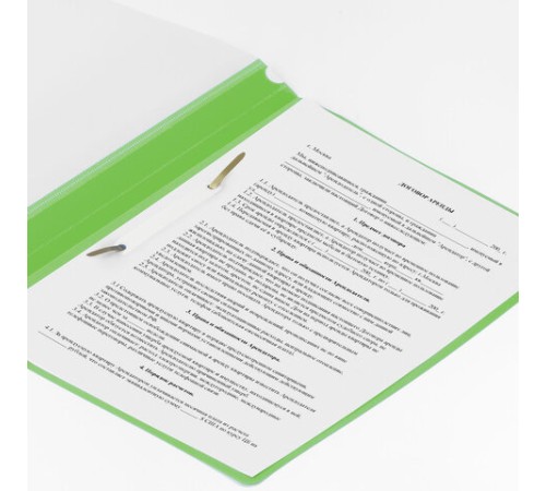 Скоросшиватель пластиковый BRAUBERG, А4, 130/180 мкм, салатовый, 228674