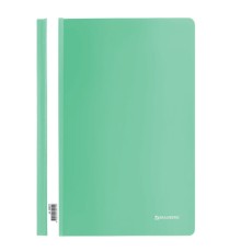 Скоросшиватель пластиковый BRAUBERG, А4, 130/180 мкм, бирюзовый, 228675