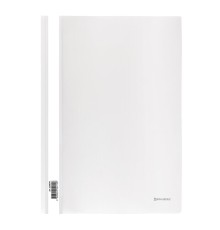 Скоросшиватель пластиковый BRAUBERG, А4, 130/180 мкм, белый, 228676