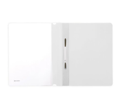 Скоросшиватель пластиковый BRAUBERG, А4, 130/180 мкм, белый, 228676