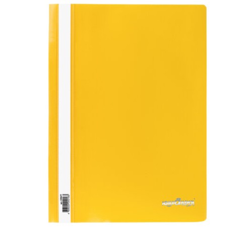 Скоросшиватель пластиковый ЮНЛАНДИЯ, А4, 130/180 мкм, желтый 228677
