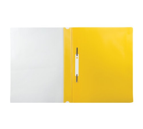 Скоросшиватель пластиковый ЮНЛАНДИЯ, А4, 130/180 мкм, желтый 228677