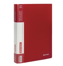 Папка 60 вкладышей BRAUBERG стандарт, красная, 0,8 мм, 228683