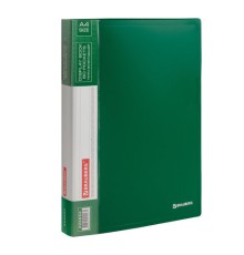 Папка 60 вкладышей BRAUBERG стандарт, зеленая, 0,8 мм, 228684