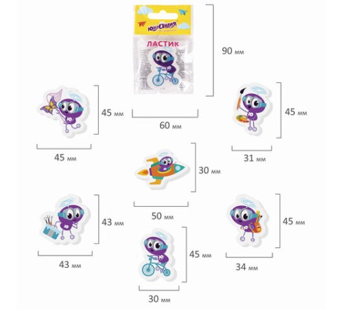 Ластик фигурный ЮНЛАНДИЯ 