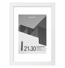 Рамка 21х30 см с паспарту 15х21 см небьющаяся, багет 20 мм пластик, BRAUBERG 