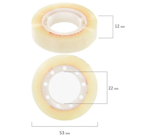 Клейкие ленты 12 мм х 33 м канцелярские BRAUBERG, КОМПЛЕКТ 4 шт., прозрачные, гарантированная длина, 228761