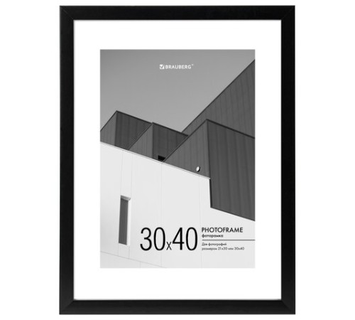 Рамка 30х40 см с паспарту 21х30 см небьющаяся, багет 20 мм, пластик, BRAUBERG "New Age", черная, 391277 Рамка 30х40 см с паспарту 21х30 см небьющаяся, багет 20 мм, пластик, BRAUBERG "New Age", черная, 391277