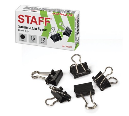 Зажимы для бумаг STAFF 