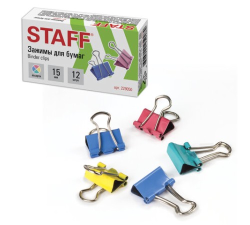Зажимы для бумаг STAFF 