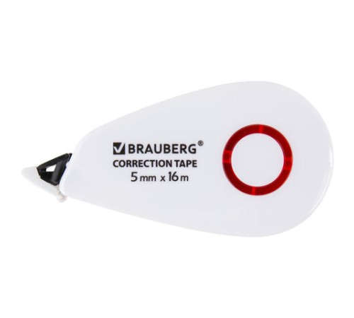 Корректирующая лента BRAUBERG SUPER, 5 мм х 16 м, корпус белый, блистер, 229061