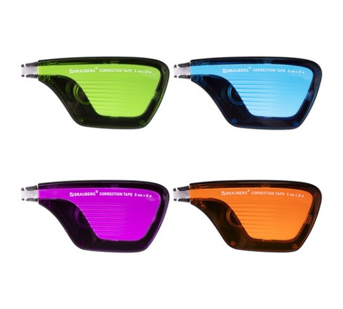 Корректирующая лента BRAUBERG ULTRA COLOR, 5 мм х 8 м, корпус ассорти, дисплей, 229065