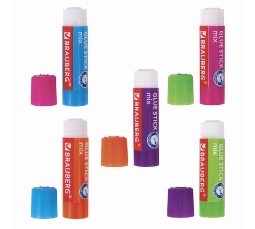 Клей-карандаш BRAUBERG MIX, 9 г, PVP основа, 229071