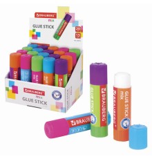 Клей-карандаш BRAUBERG MIX, 15 г, PVP основа, 229072