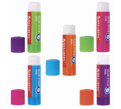 Клей-карандаш BRAUBERG MIX, 15 г, PVP основа, 229072