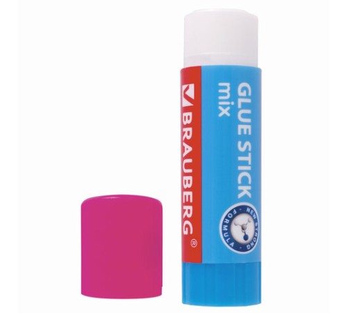 Клей-карандаш BRAUBERG MIX, 25 г, PVP основа, 229073