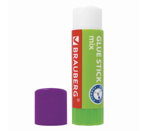 Клей-карандаш BRAUBERG MIX, 25 г, PVP основа, 229073