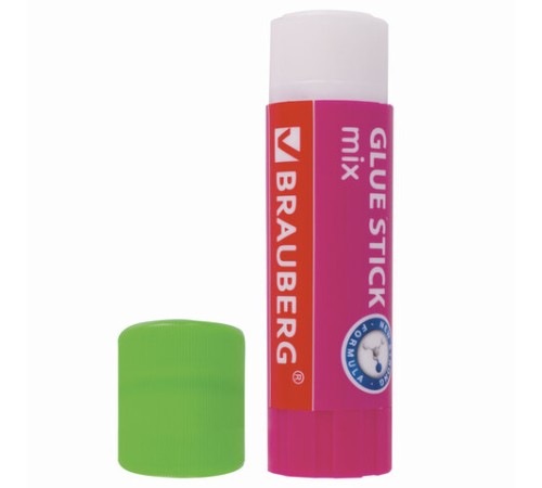 Клей-карандаш BRAUBERG MIX, 25 г, PVP основа, 229073