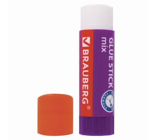 Клей-карандаш BRAUBERG MIX, 25 г, PVP основа, 229073