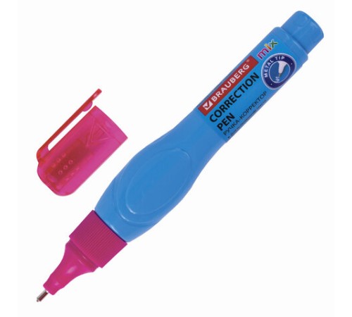 Ручка-корректор BRAUBERG MIX, 9 мл, металлический наконечник, ассорти, 229075