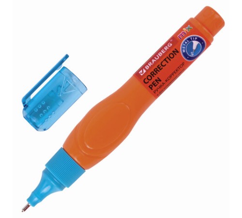 Ручка-корректор BRAUBERG MIX, 9 мл, металлический наконечник, ассорти, 229075